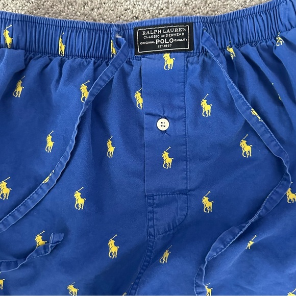 Ralph Lauren Sweatpants Blue base and yellow logos - Picture 1 of 3